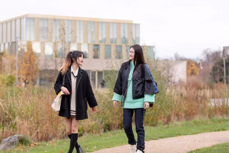 Students walking outside together in Dublin